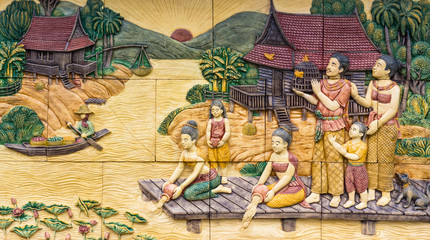 Native Thai style molding art