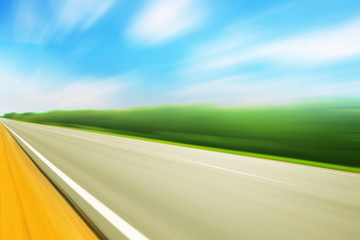 Asphalt road in motion blur.