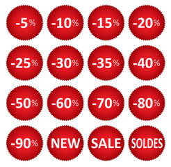 sale price red stickers - obrazy, fototapety, plakaty
