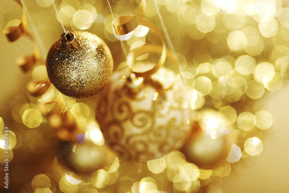 Poster golden christmas decoration