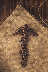 Coffee beans arrow