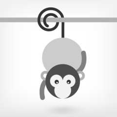 Graphic Black and White monkey
