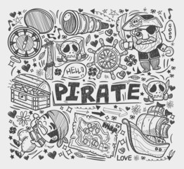doodle pirate elememts