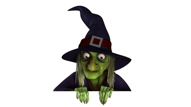 3d halloween witch animation
