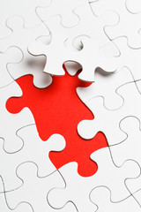 Fototapeta premium Incomplete puzzle with missing piece