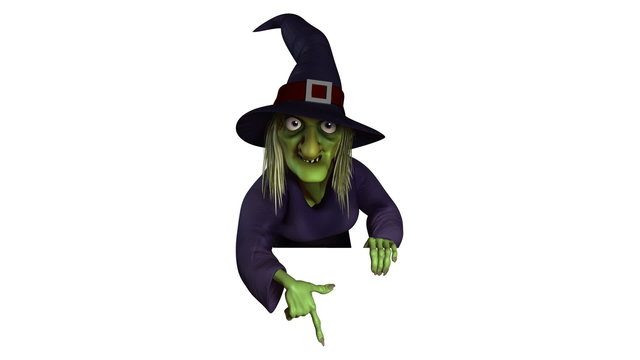 3d halloween witch animation