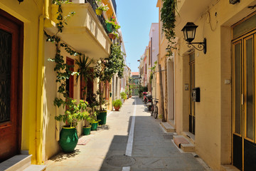Street in city of Rethymno, Crete, Greece