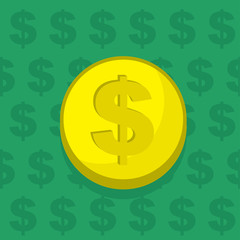 Large coin with green background