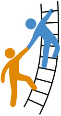 People helping join up ladder