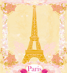 Fototapeta na wymiar Eiffel tower artistic background. Vector illustration.