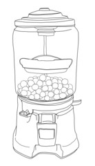 Gum Machine vintage line art