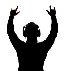 Man rocking on with headphones