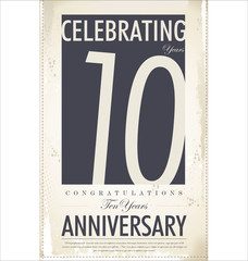 10 years anniversary retro background