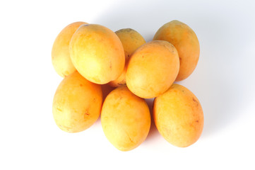 Exotic Thai Fruit. Maprang Isolated on white