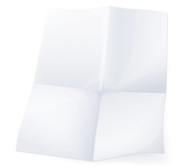 Blank white crumpled paper on white background. Vector.