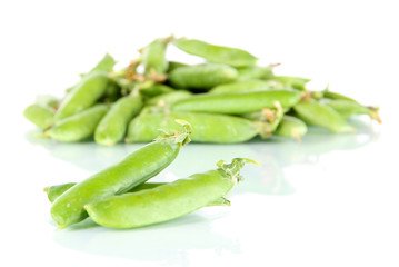 Green peas isolated on white