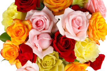 Naklejka premium Beautiful bouquet of roses close-up