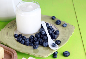 Fresh yogurt with blueberry