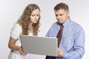Woman talks to her boss