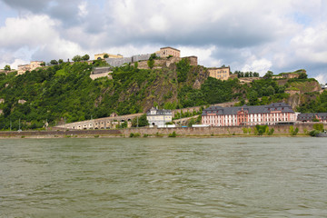 Fototapeta na wymiar Fortress Ehrenbreitstein in Koblenz, Germany