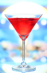 Cocktail on bright background