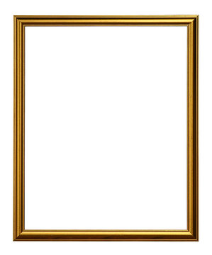 Golden Picture Frame Isolated On White