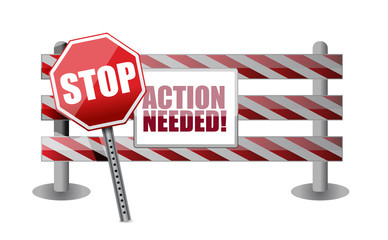 action needed barrier illustration design