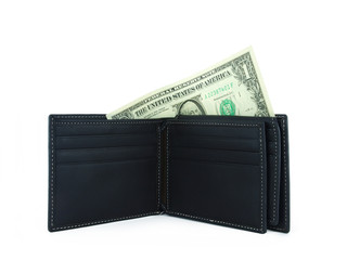 new black wallet with dollar