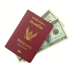 thailand passport with dollars