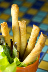 deep Fried shrimp rolls on the mosaic