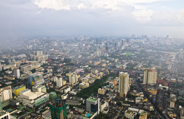 Fototapeta na wymiar Bangkok cityscape - view of the city from the tallest building i