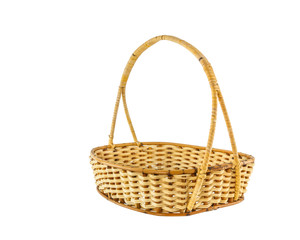 Fototapeta na wymiar Empty wicker basket isolated on white background