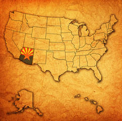 arizona on map of usa