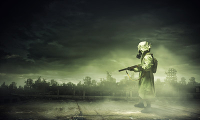 Fototapeta premium Stalker with gun