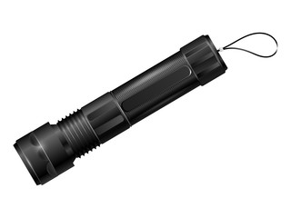 Modern metal flashlight. eps10