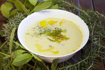 Wild asparagus creamy soup