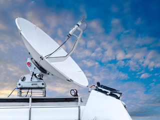 Satellite dish on car roof