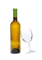 White Wine bottle and glass