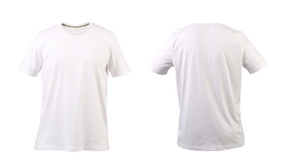 White t-shirt. Front and back.