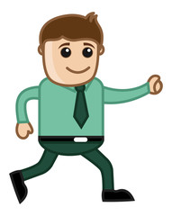 Walking in Hurry - Office Corporate Cartoon People