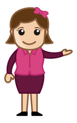 Lady Presenter - Office Corporate Cartoon People