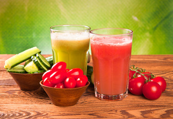 tomato and cucumber fresh juice drink