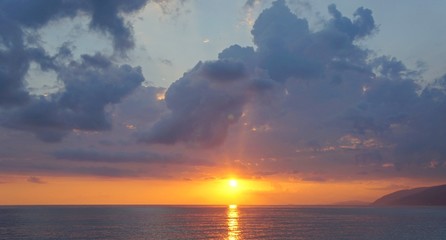 sunset on the sea