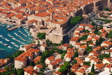 Houses and port of Dubrovnik