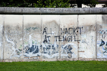 Berlin Wall Memorial with graffiti front view