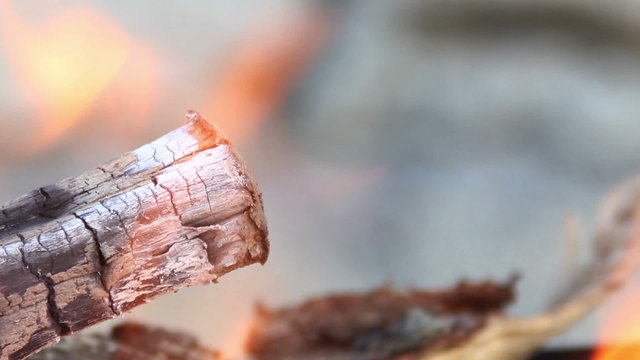 burning logs