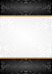 white and black background with ornaments