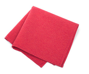 Red textile napkins isolated
