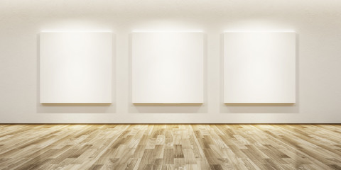 blank pictures in the gallery - obrazy, fototapety, plakaty