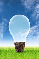 lamp on grass sky background 2